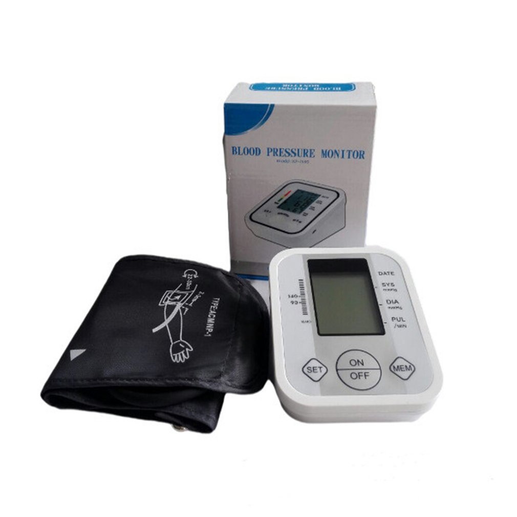 Arm Blood Pressure Monitor Sphygmomanometer LCD Display Meter Heart Rate Monitoring Machine Diagnostic Tool Digital Pulsometer