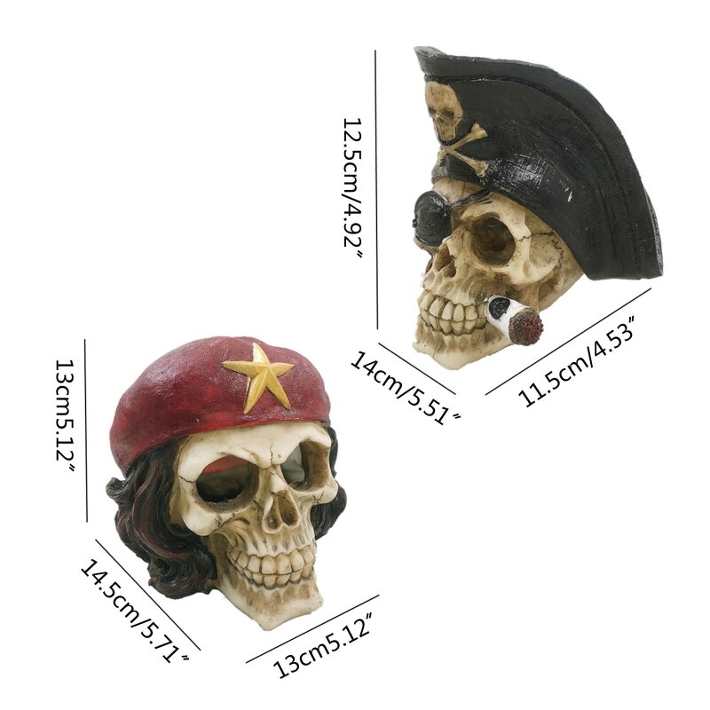 Resin Skull Aquarium Decorations for Fish Tank Aquarium Ornament Simulation Skeleton Cave Hideout for Shrimp Fish