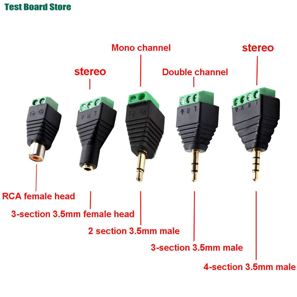 1-10 stuks 3.5mm 6.3mm jack connector stereo adapter 3.5mm RCA audio mono kanaal plug naar schroef terminal audio mono kanaal plug