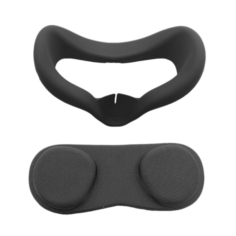 VR Face Silicone Mask Pad with VR Lens Protector Cover for Oculus Quest Face Cushion Cover Sweat Proof Light Proof