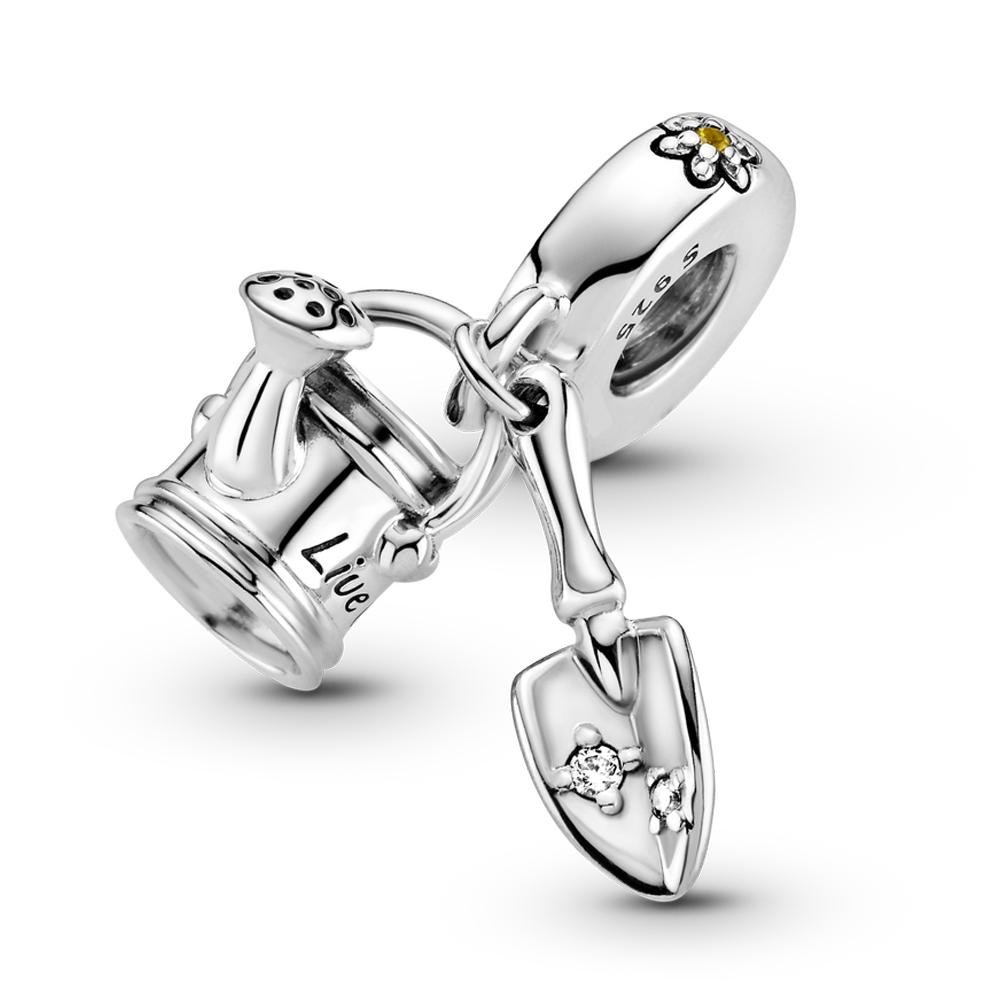 2021 novo real 925 pingente de prata esterlina rega pode/flor pá charme adequado para pulseira moda jóias