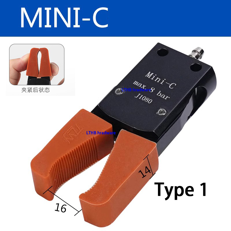 Pneumatic Clamp Manipulator MINI Gripper with Anti Slip Rubber Pad for Injection Molding Grab Water Spout Clip Robot Arm Fixture: Grass green