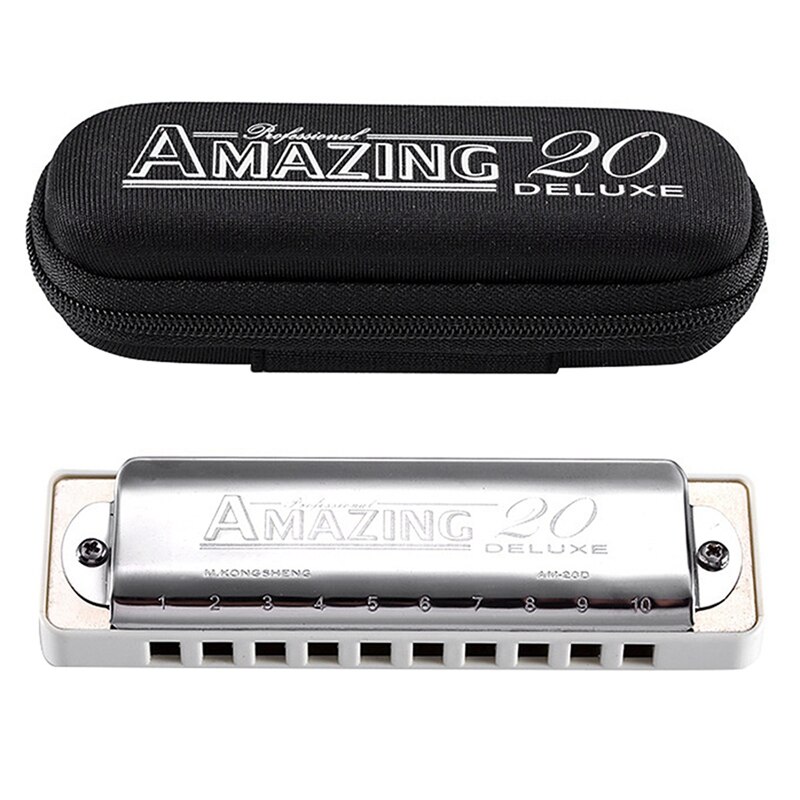 Kongsheng 2 stk yrke munnspill diatonisk munnorgel instrument blues harpe  - 10 hull blues & 10 hull key of c