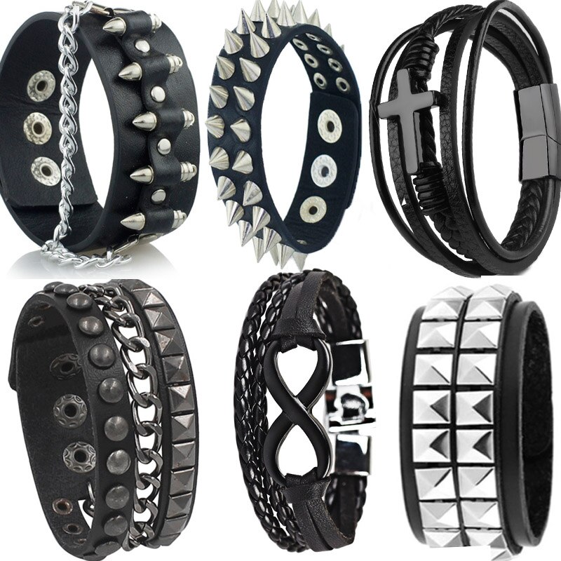 Unieke Spitse Armband Rij Spike Klinknagel Punk Gothic Rock Unisex Armbanden Voor Vrouwen Armbanden Sieraden Manchet Polsband