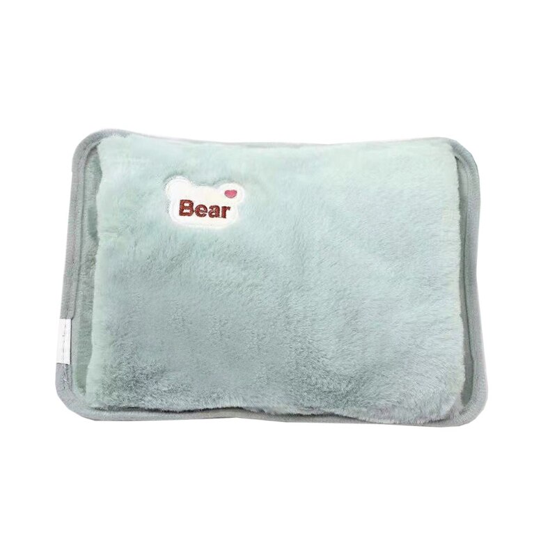 066E borsa per acqua calda ricaricabile USB elettrico tasca per acqua calda orso simpatico cartone animato: verde