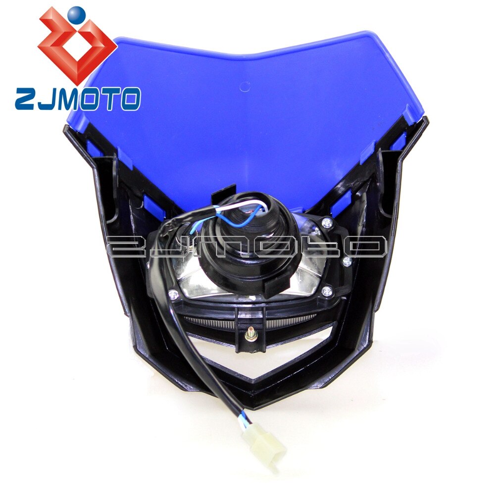 ZJMOTO H4 35W Scheinwerfer Verkleidung Blau Off Road Motorrad Scheinwerfer Enduro Scheinwerfer Streetfighter Für Yamaha YZ YZF WR WRF DT XT