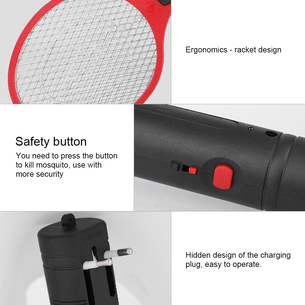 Mosquito elétrico Swatter, Sem fio recarregável Fly Swatter, Bug Racket, Insetos assassino