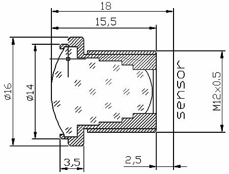 Lente gran angular de visión de baja distorsión M12, lentes de tablero de ojo de pez 1,25mm