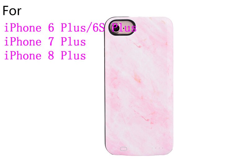 Coque de chargeur de batterie pour iPhone 7 8 6 6S Plus, étui de charge pour iPhone SE , banque d&#39;alimentation Portable mince, pierre de marbre multicolore: I7P-Pink