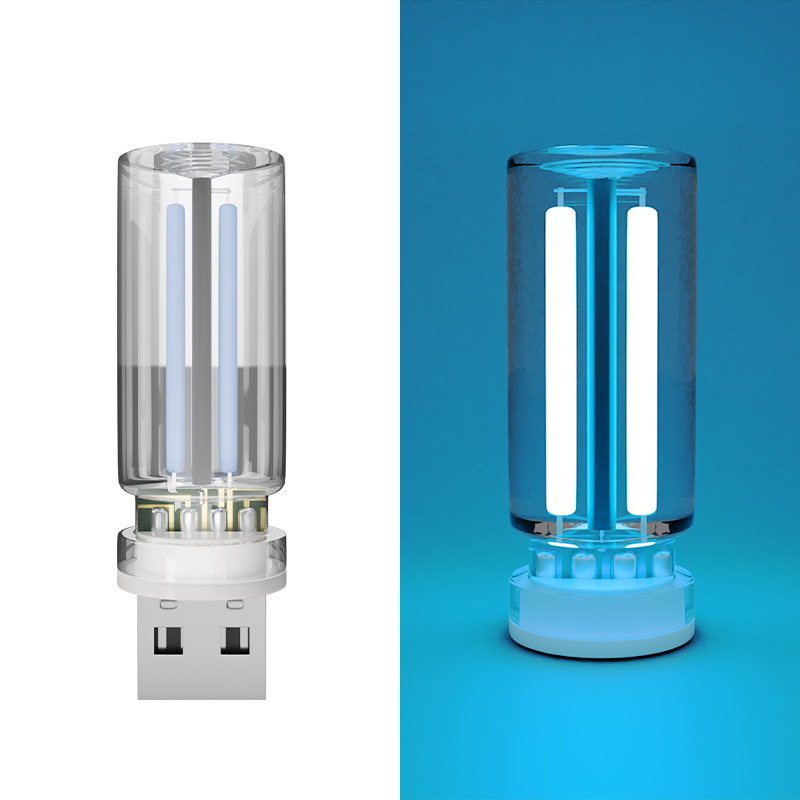 Car Atmosphere Light USB Night Light Touch Dimming LED Incandescent Filament Lamp Bulb Emergency Lighting Plug Play Ambient Lamp: 8000K White Blue
