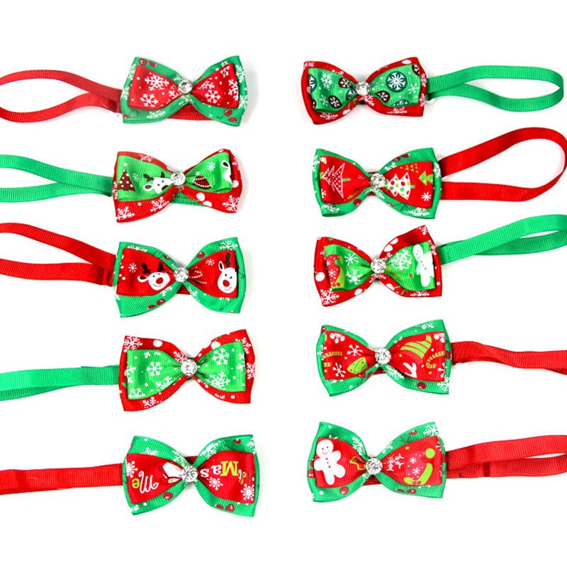 1PCS Adjustable Dog Cat Bow Tie Reflective Tape Neck Tie Pet Dog Bow Tie Pet Christmas Series Pet Bow Tie For Pet Accessories