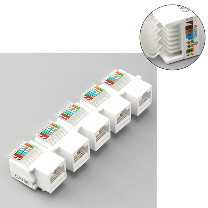 10Pcs RJ45 CAT5E Ethernet Netwerk Keystone Jackclip Module Stekker Connector