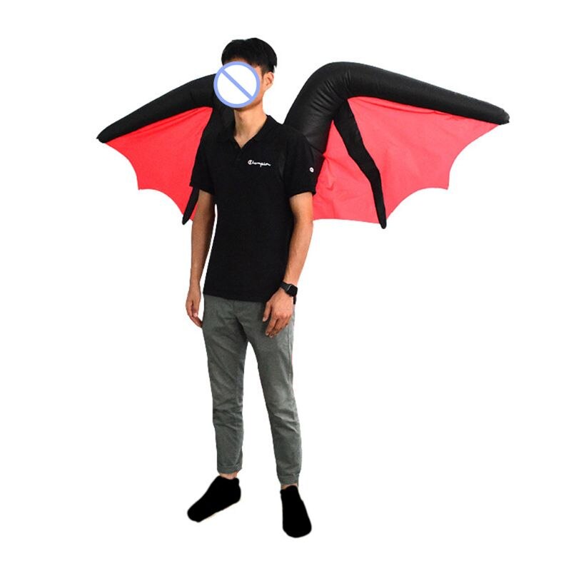 Bat Wing Inflatable Costume Adults Funny Blow up Outfit Halloween Cosplay Suit 63HE