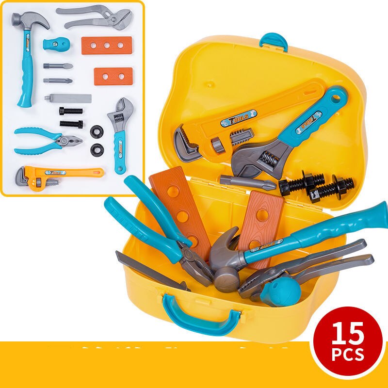 24PCS/Set Garden Tool Toys For Children Repair Tools Pretend Play Environmental Plastic Engineering Maintenance Tool Toys: 15pcs
