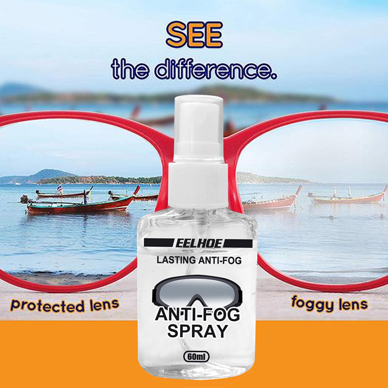 Anti Fog Spray for Glasses Easy to Apply Instant Effect Goggles Helmets Wax Fog Fighter System for All Lenses 60ml PR
