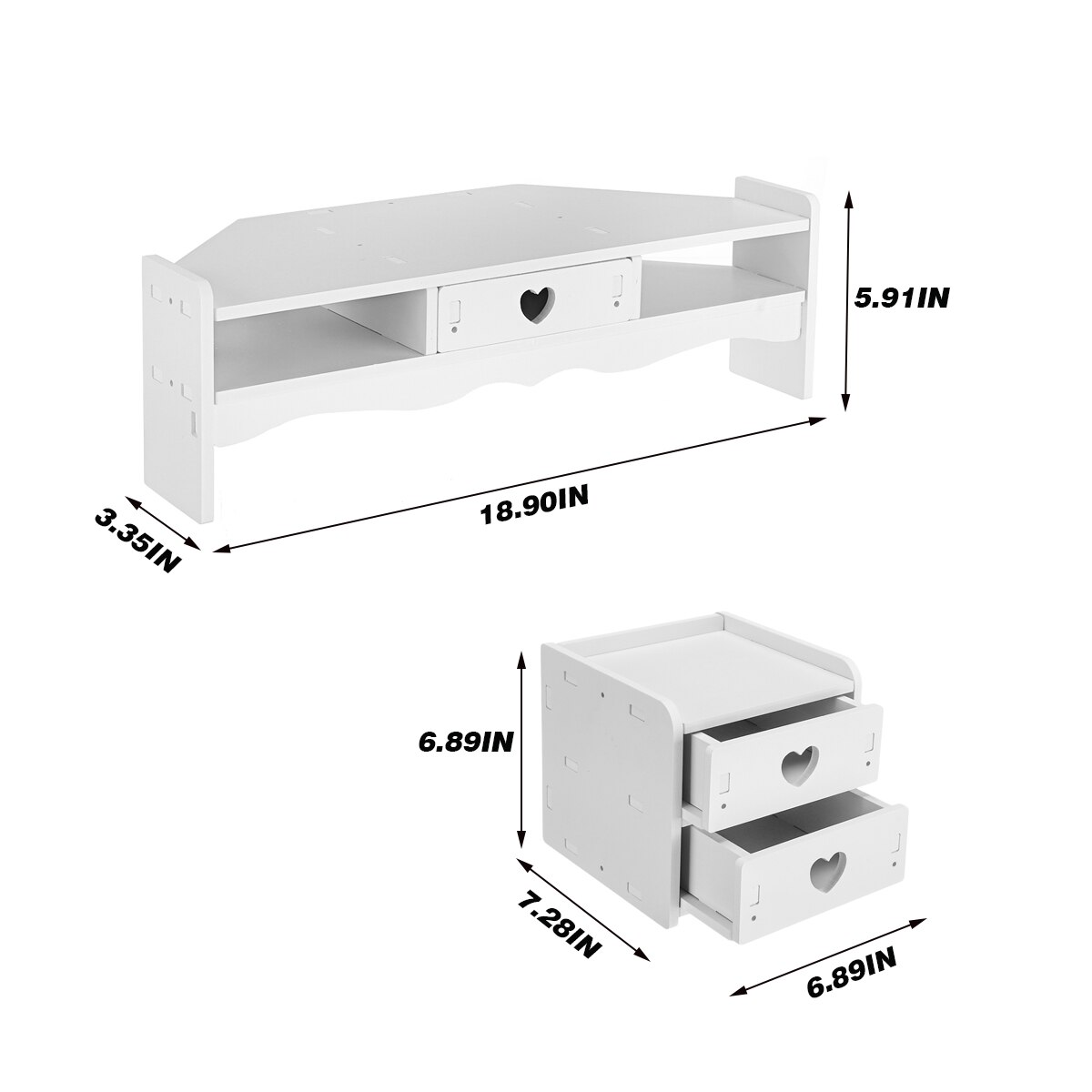 Desktop Computer Monitor Riser Stand Houder Laptop Scherm Plank Lade Opslag Rack Monitoren Accessoires Organizer: 01