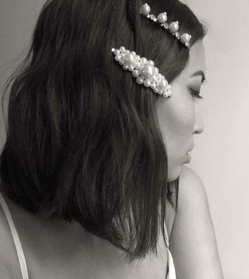 novedosa Clip de perla para el cabello de encaje para las mujeres Diadema con de Peine pasador de horquilla de barra Accesorios para peinados