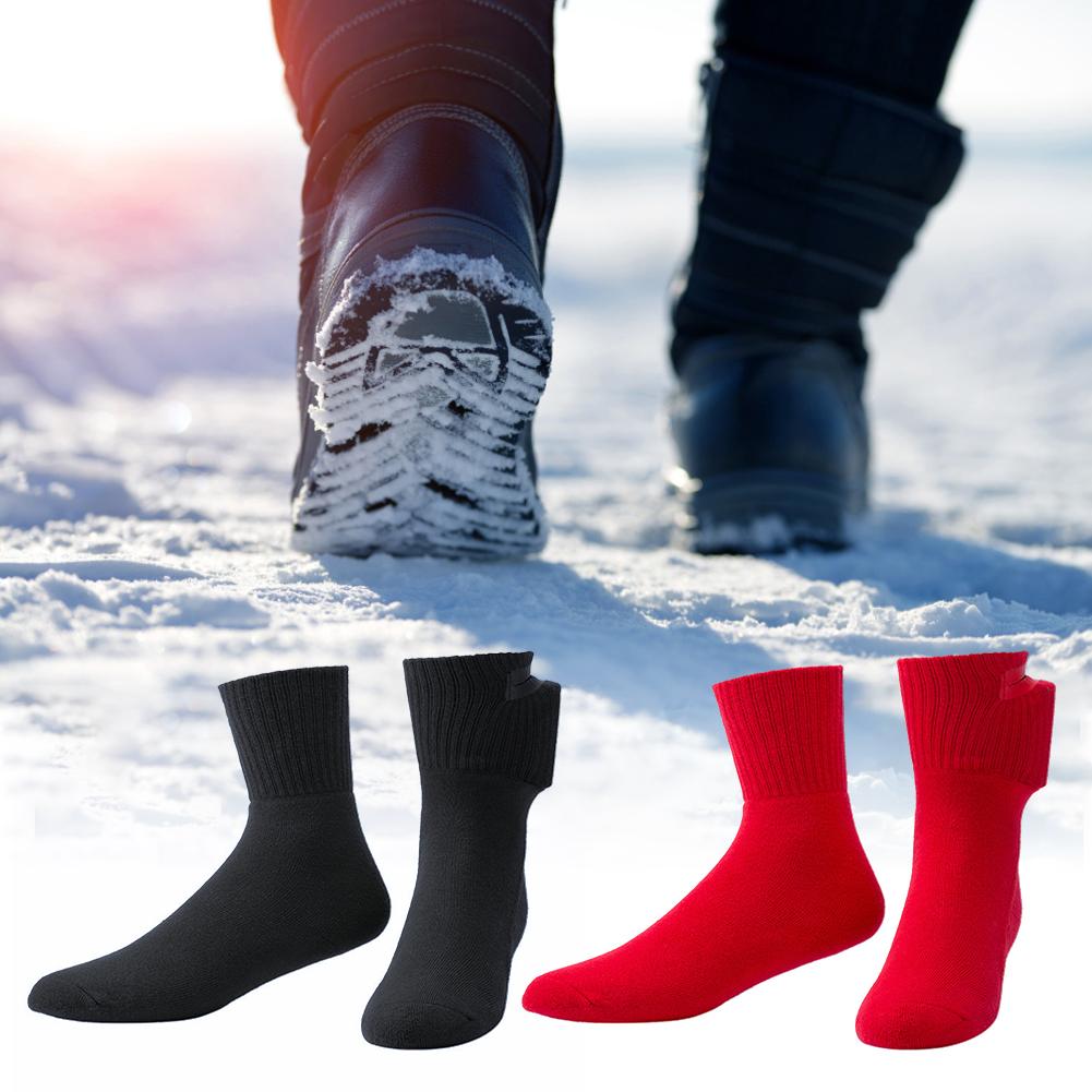 Electric Heated Socks - USB Rechargeable - Adjustable Temperature - Knee-High Cotton - for Men & Women Outdoor Sports