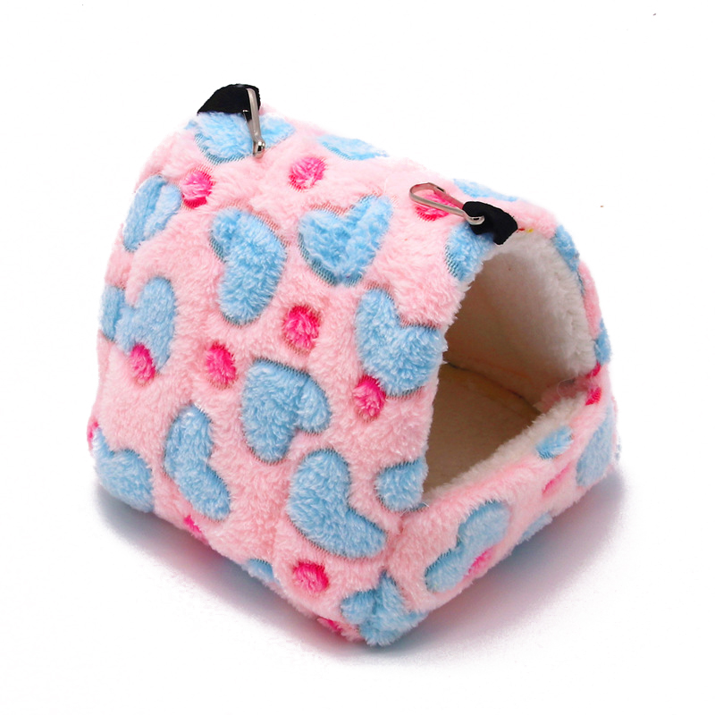 Sac de couchage pour Animal domestique, maison cochon d'inde, nid de Hamster d'hiver, petit Animal, nid de Rat, joli coussin de lit, accessoires pour animaux de compagnie,: Rose / 8x8cm