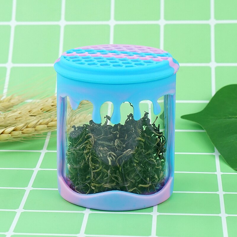100ml gläser mit deckel und herbst beweis silikon Material behälter mit deckel glas gläser für lebensmittel für getreide für lagerung