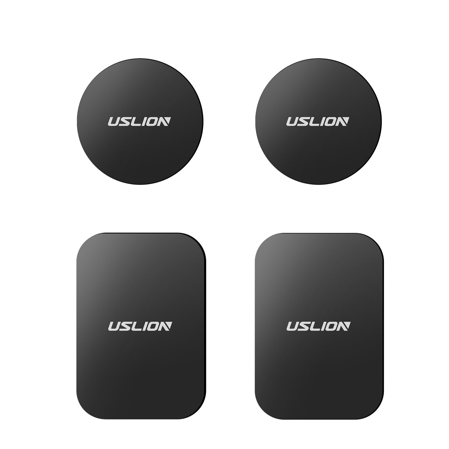 USLION Car Phone Holder Metal Plate Disk Magnet Mobile Phone Holder Metal Plate Iron Sheets Magnetic Car Phone Stand Holders: 2 Square 2 Round