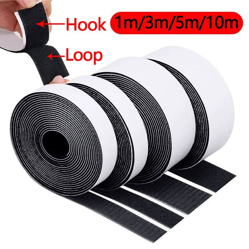 Hook & Loop Tape20-50mm Wide, Magic Sticker Tape, Double Sided Self Adhesive Tape For Picture Frames, Mosquito Nets, Carpets, DI