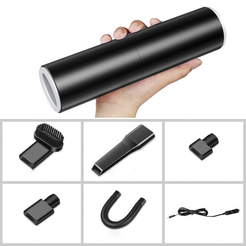 Convenie Draagbare Auto Stofzuiger Handheld Auto Vacuüm 120W Hoge Zuigkracht Voor Huis Of Auto Schoonmaken Nat Droog Mini stofzuiger: Black