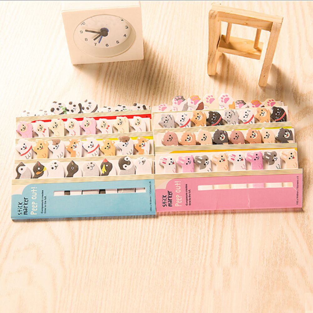 Mini Mooie Kawaii Cartoon Dieren Panda Kat Memo Pad Sticky Notes Memo Notebook Briefpapier Schoolbenodigdheden Nota Stickers