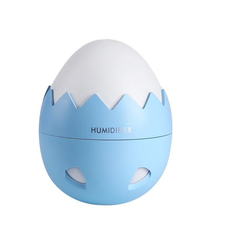 Car air freshener Eggshell Humidifier 3 in 1 Ultrasonic Air Purifier USB Fan Portable With LED Light Office Home Mist Maker: Blue
