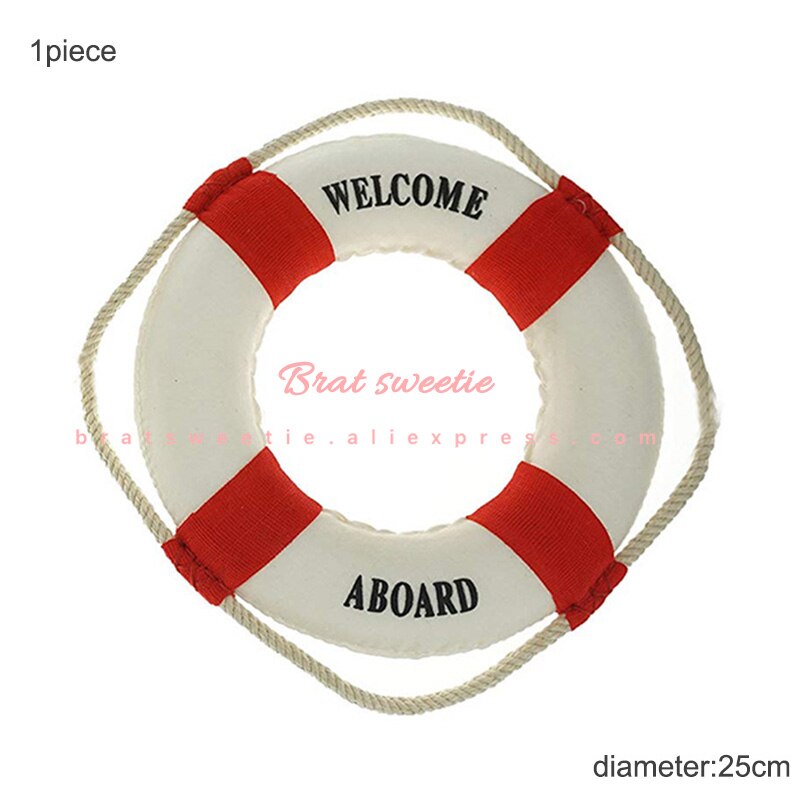 Marinha náutica festa de aniversário bolo, navio, roda de âncora, estilo mediterrâneo, barco, bolo, ferramentas de decoração: 25cm red lifering