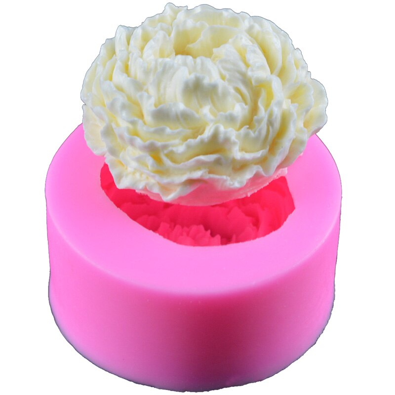 Moldes de silicona para velas en 3D, molde para jabón de arcilla con flor de peonía para dulce pastelero de Chocolate, moldes para pastelería, utensilios de decoración de pasteles: B
