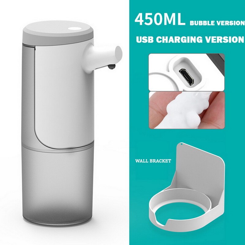 450ml Automatic Foam Soap Dispenser Infrared Sensing Soap Dispenser Intelligent Induction Liquid Soap Dispenser Bathroom Kitchen: 450ml Bubble version