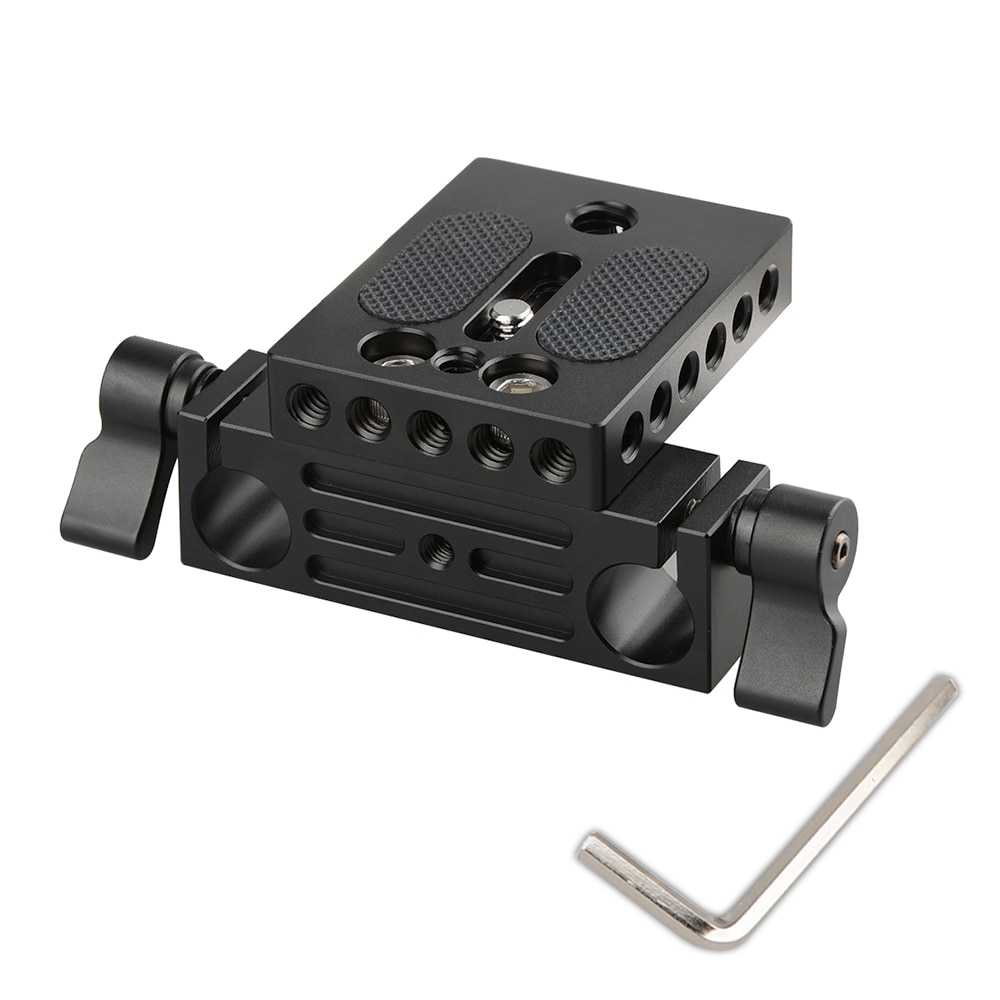 Camvate Camera Basisplaat Met 15 Mm Railblock Voor Dslr Rig 15 Mm Rod Rail Ondersteuning Systeem C1236