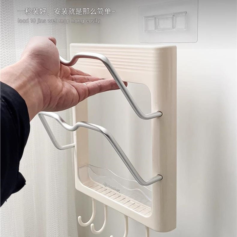 Hårtorkshållare väggmonterad hårtorksförvaringsorganisatör med hyllkrokar multifunktionell borrfri hushållsförvaringshylla