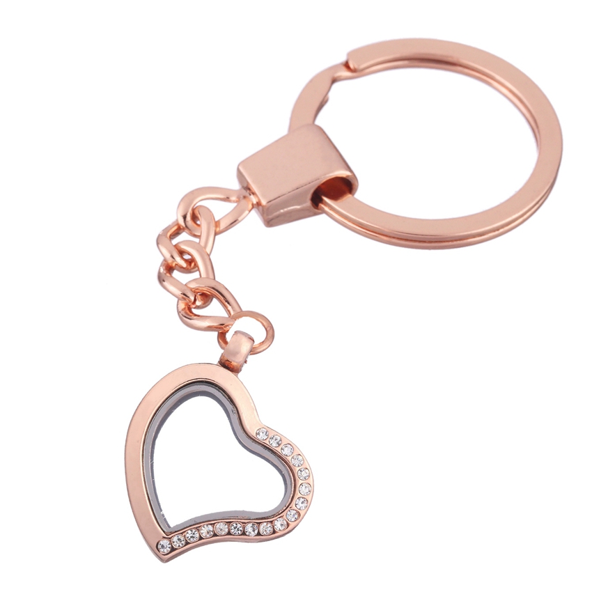 Llavero con medallón de corazones, Llaveros de cristal Para Mujer, colgante de corazón, medallones flotantes, llavero magnético, de Metal Para amigos: Amarillo oscuro