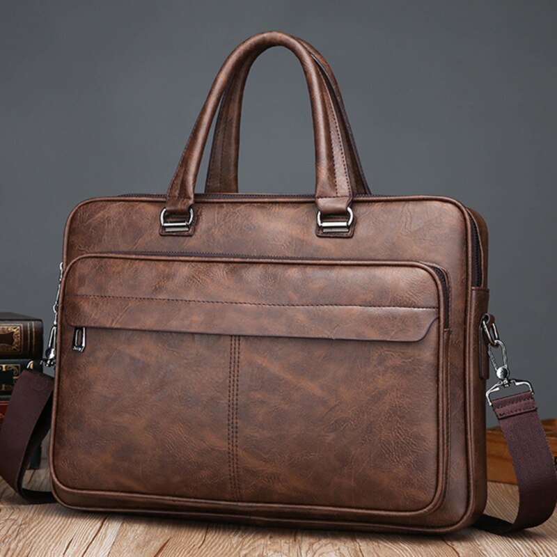 LKEEP Men Briefcase Bag Business Famous Brand Leather Shoulder Messenger Bags Office Handbag Laptop