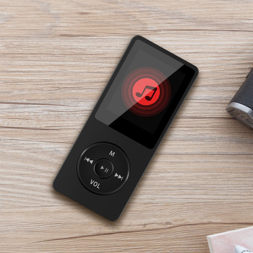 Portable MP3 Player With LCD Screen Built-in Microphone FM Radio Video Hifi MP4 Player Movies E-books Music Players: black