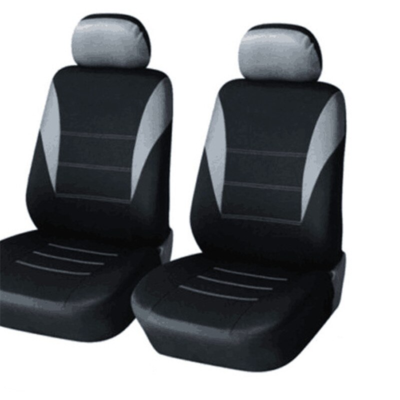 Ensemble universel d'housses de siège de voiture, pour la plupart des voitures, protection pour siège de voiture, avec des détails de piste: 2 seats gray black