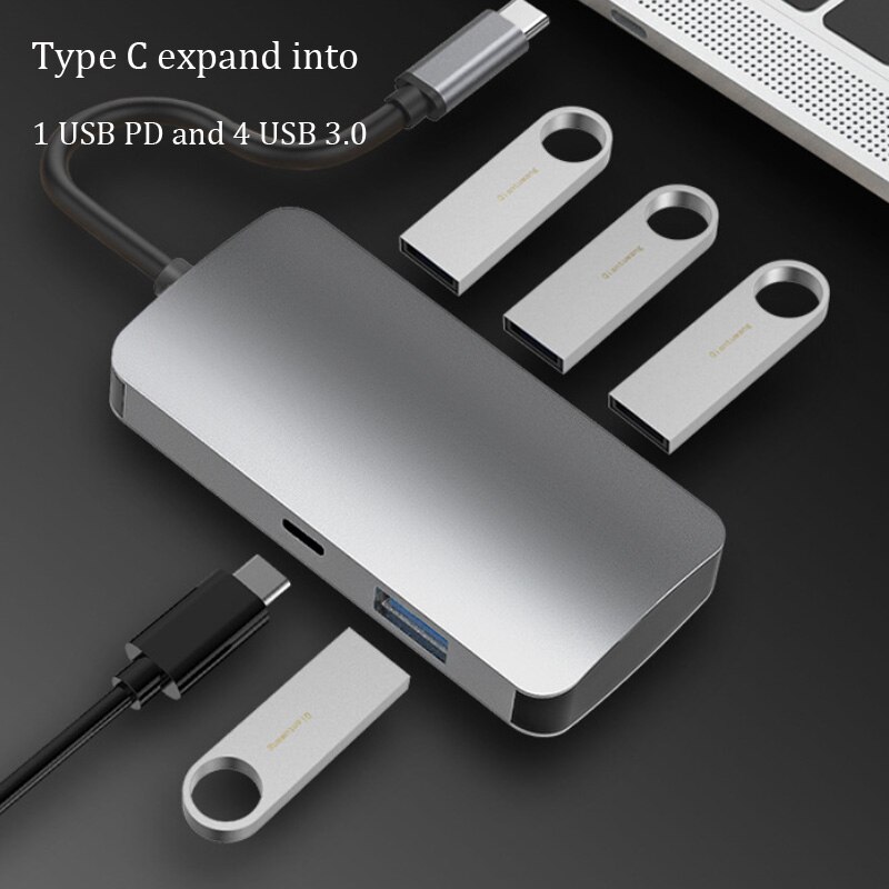 Ein Typ C oder USB 3,0 Adapter Hub Erweitern in 4 USB Docking Bahnhof Für MacBook Laptop praktisch Ipad multi-Schnittstelle U Disk