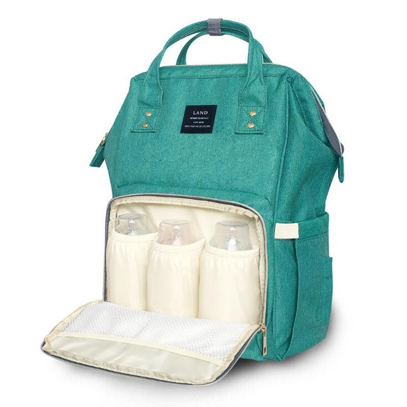 Land pusletaske rygsæk pusletasker stor rygsæk baby organizer barselstasker til mor håndtaske baby ble: Grøn