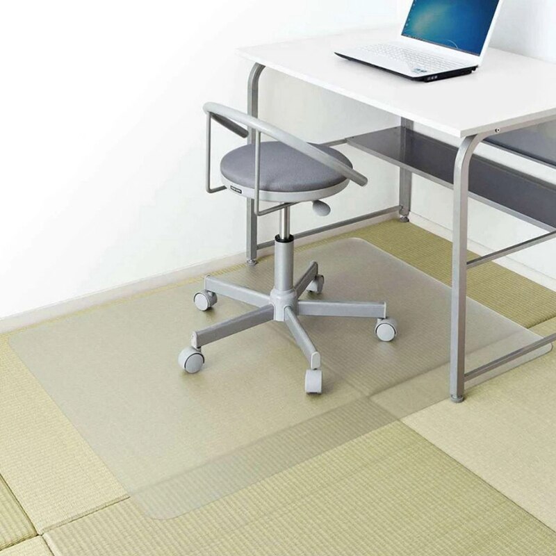 Almohadilla de protección de suelo de madera transparente, alfombrilla de Pvc para ordenador, alfombra Rectangular para silla, 50x100cm