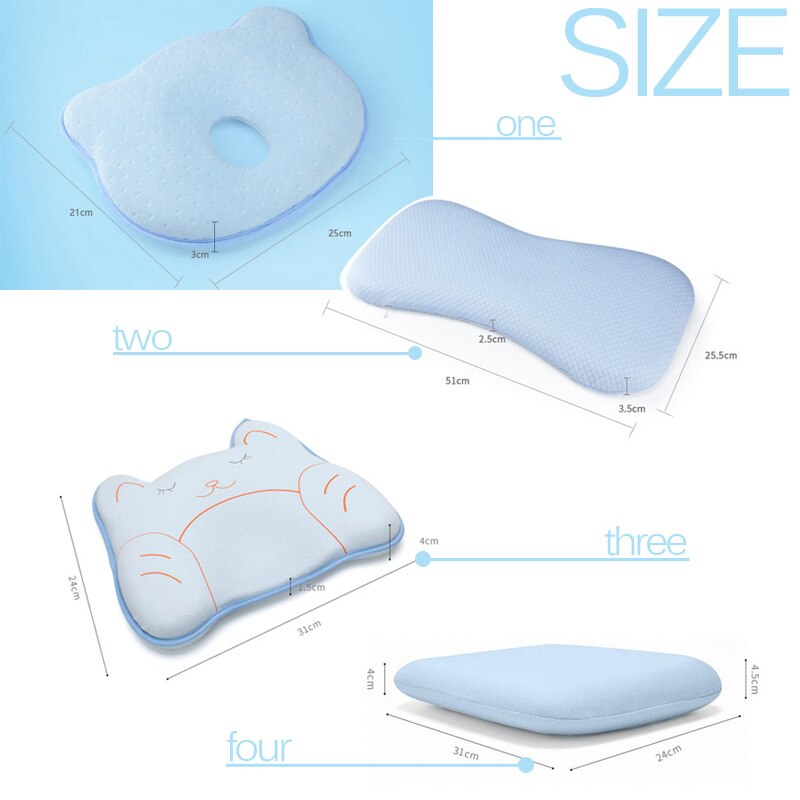 Oreillers ergonomiques en mousse à mémoire de forme pour bébé, respirables, pour empêcher la tête plate des -nés de 0 à 12M