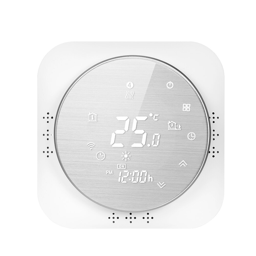 Smart WiFi Touch Thermostat Programmable Voice APP Control Temperature Wireless Controller For Boiler Heating Works Google Home: silver / wifi APP Control