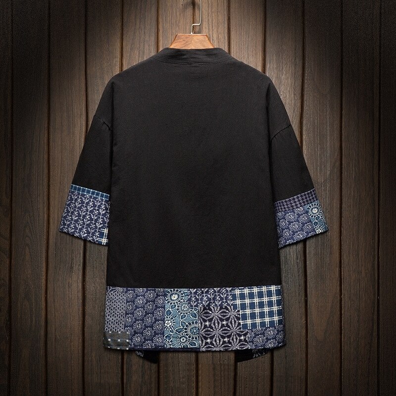 Japansk kimono traditionel herre tøj japansk kimono herre jakke mandlig kimono skjorte herre samurai kostume  aa001