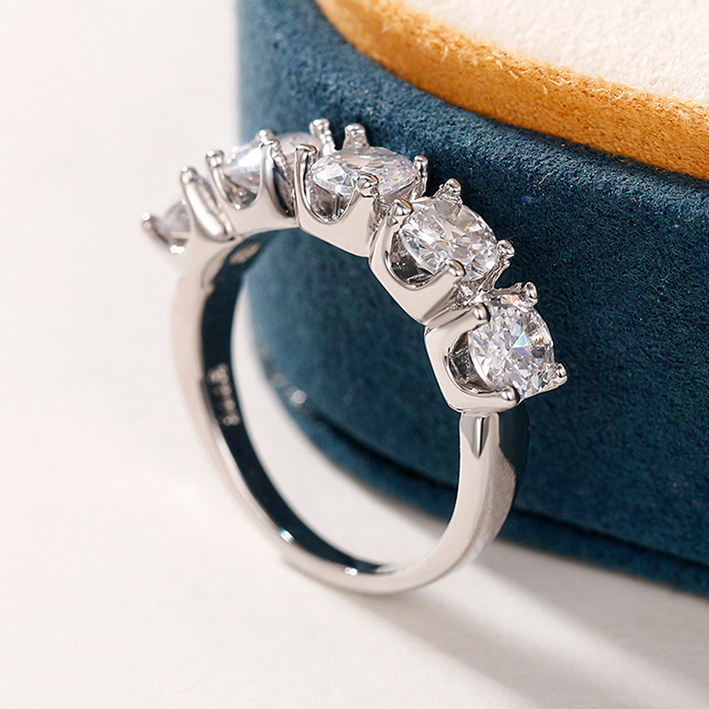Bagues élégantes en argent regardé 925 pour femmes, matiques en cristal de moissanite, nucleolab unique, bijoux de mariage, savoir , taille 6-10