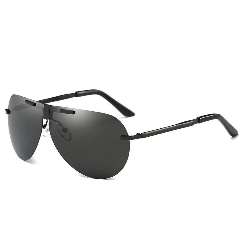neue Faltbare Polarisierte Sonnenbrille Männer Farbe Film Randlose Brillen Pilot Fahren Brille Klapp Brillen PL1156: C01BlackBlack