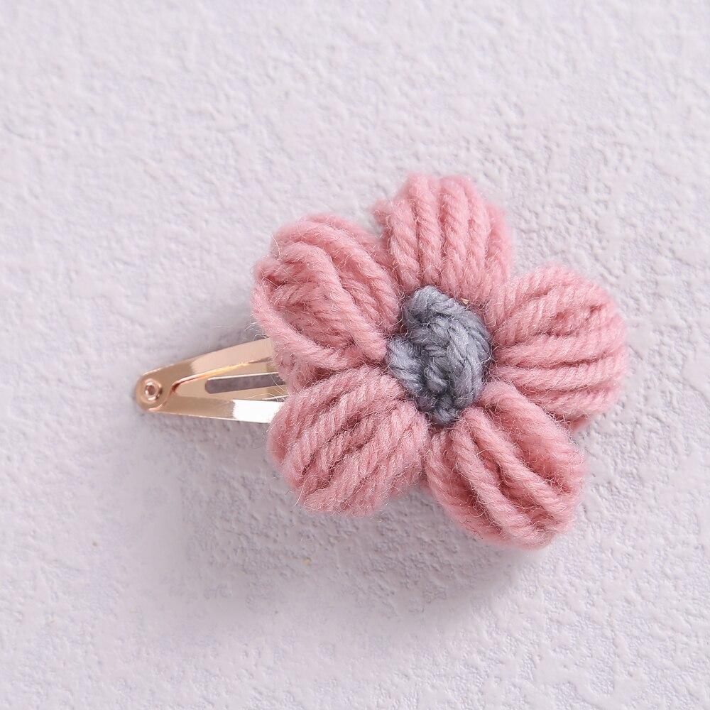 6 Kleuren Leuke Haarspeldjes Voor Kinderen Zoete Wol Bloem Baby Haarspelden Meisje Zomer Meisje Haarspeldjes Kids Hair accessoires