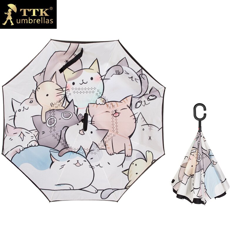 Academy Winddicht Paraplu Patio Stand Reverse Leuke Paraplu Cartoon Voor Vrouwen Paraguas Invertido Huishoudelijke Verhandelt BL50FXS: style 1 Manual