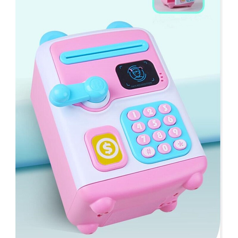 Alcancía electrónica automática para niños, alcancía con reconocimiento facial simulado, contraseña, ATM, caja de seguridad, juguetes,