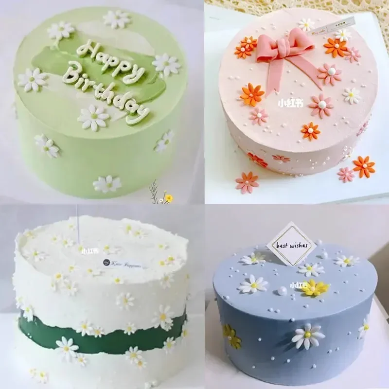 4 stücke Gänseblümchen Blume Kuchen Kolben Fondant Cookie Cutter bilden Pflaume Backen Dekorieren Keks Briefmarken für Küche Backformen Werkzeuge